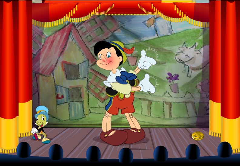 Pinokyo tiyatroda oyunu oyna ve Pinokyonun kukla gösterisine sen de katıl. Pinokyo kukla tiyatrosunda oyunu oyna, sayende Pinokyo güzel bir gösteri yapsın.